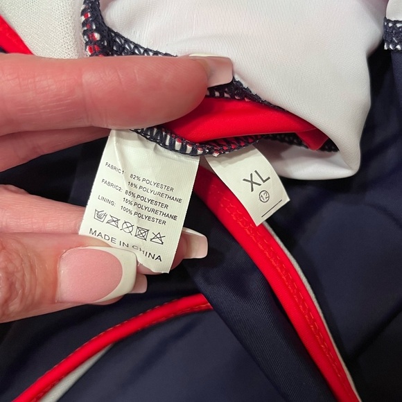 LafyKoly Red/White/Blue Side Cut Out Monokini Size XL (US 10-12) - Picture 12 of 14